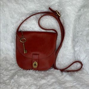 Fossil red leather crossbody
